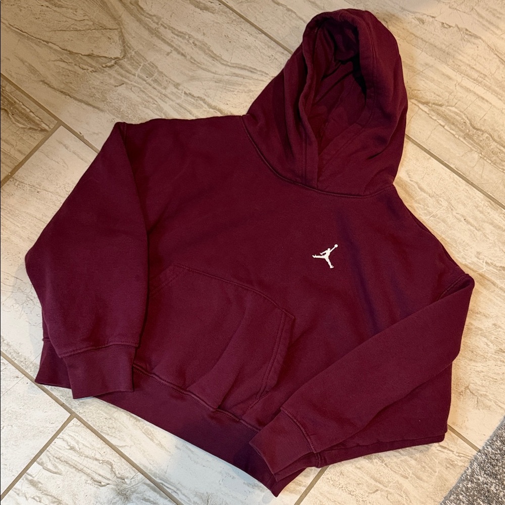 Jordan Embroidered Maroon Hoodie for Kids M 10/12